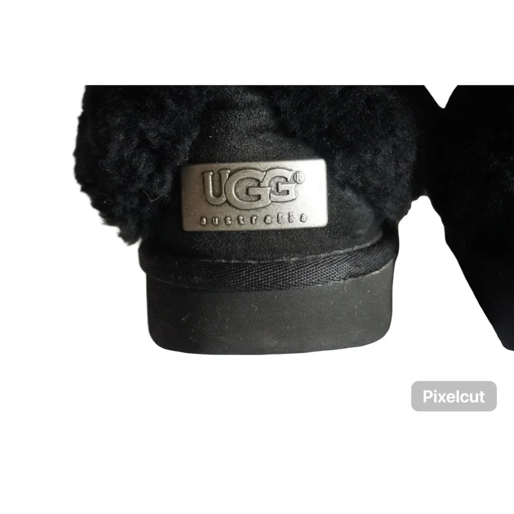 UGG Patten 1006794 Women's Snow Boots 7 Black Suede Sheepskin Pull On Boots